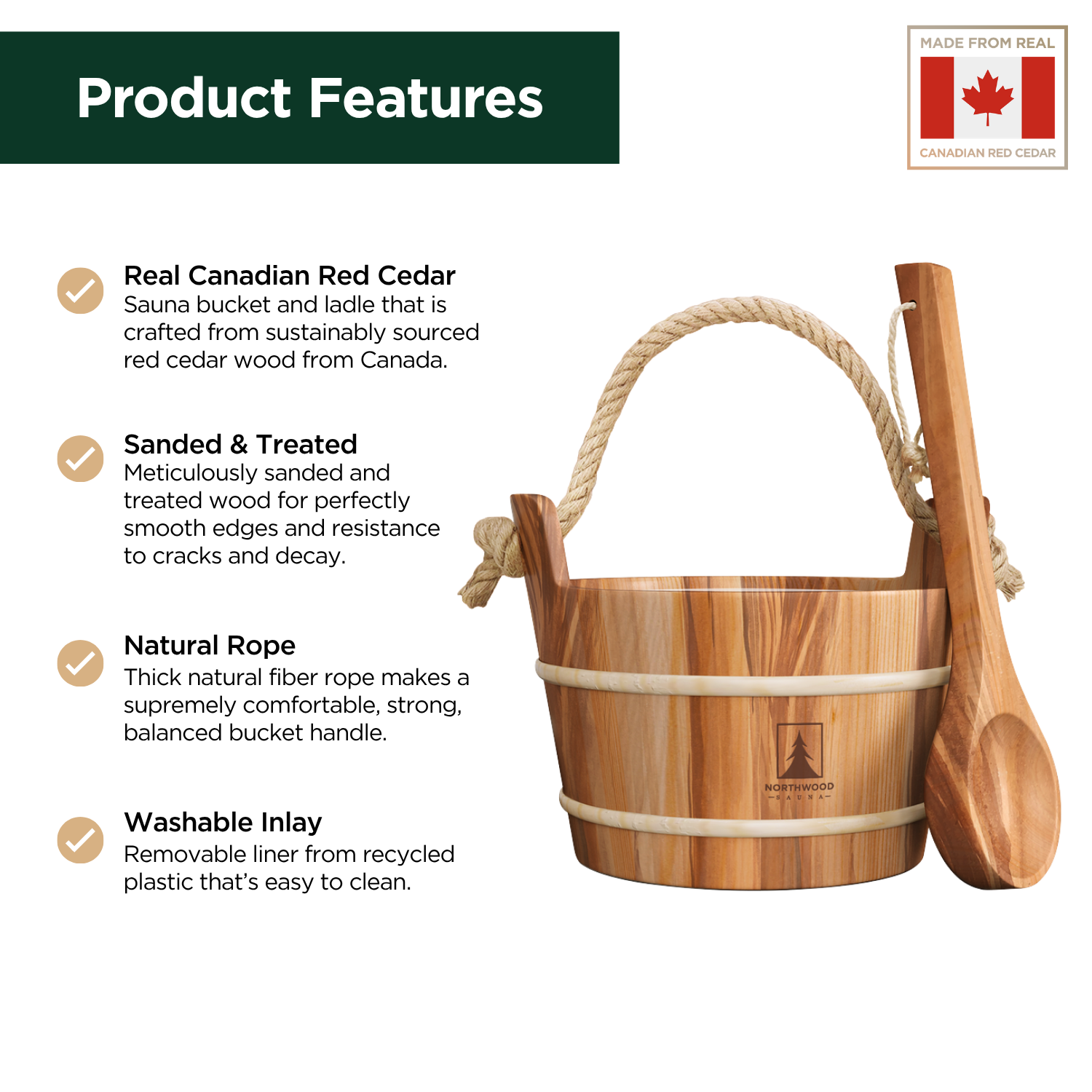 Sauna Bucket & Ladle Set