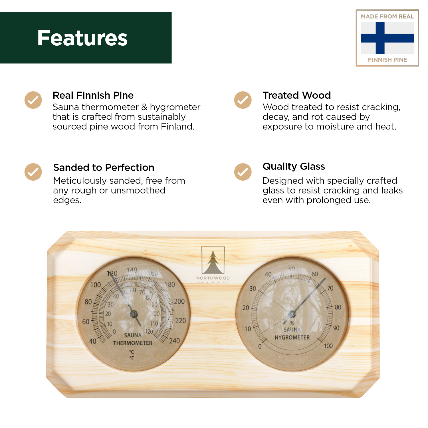 Sauna Thermometer & Hygrometer