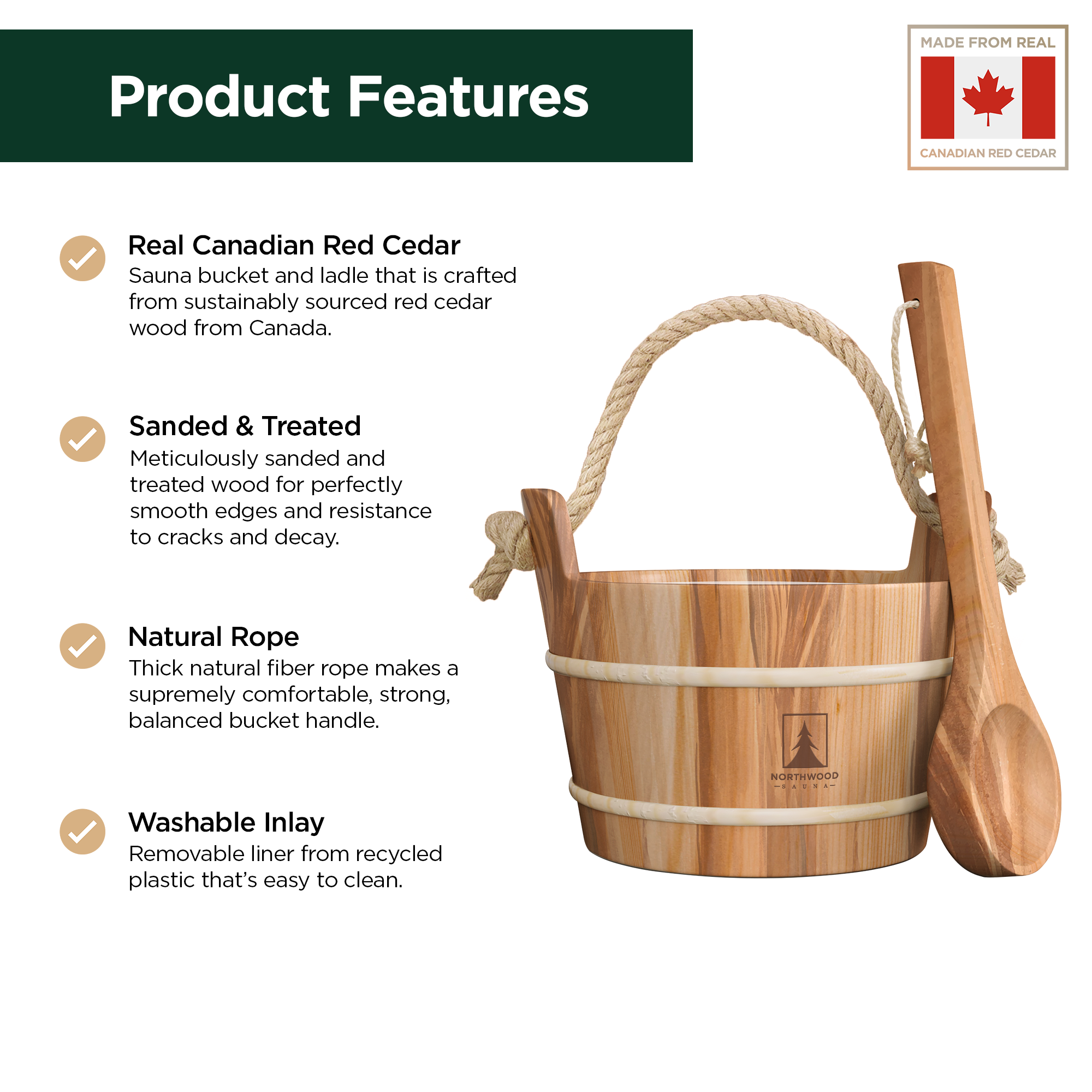 Sauna Bucket & Ladle Set