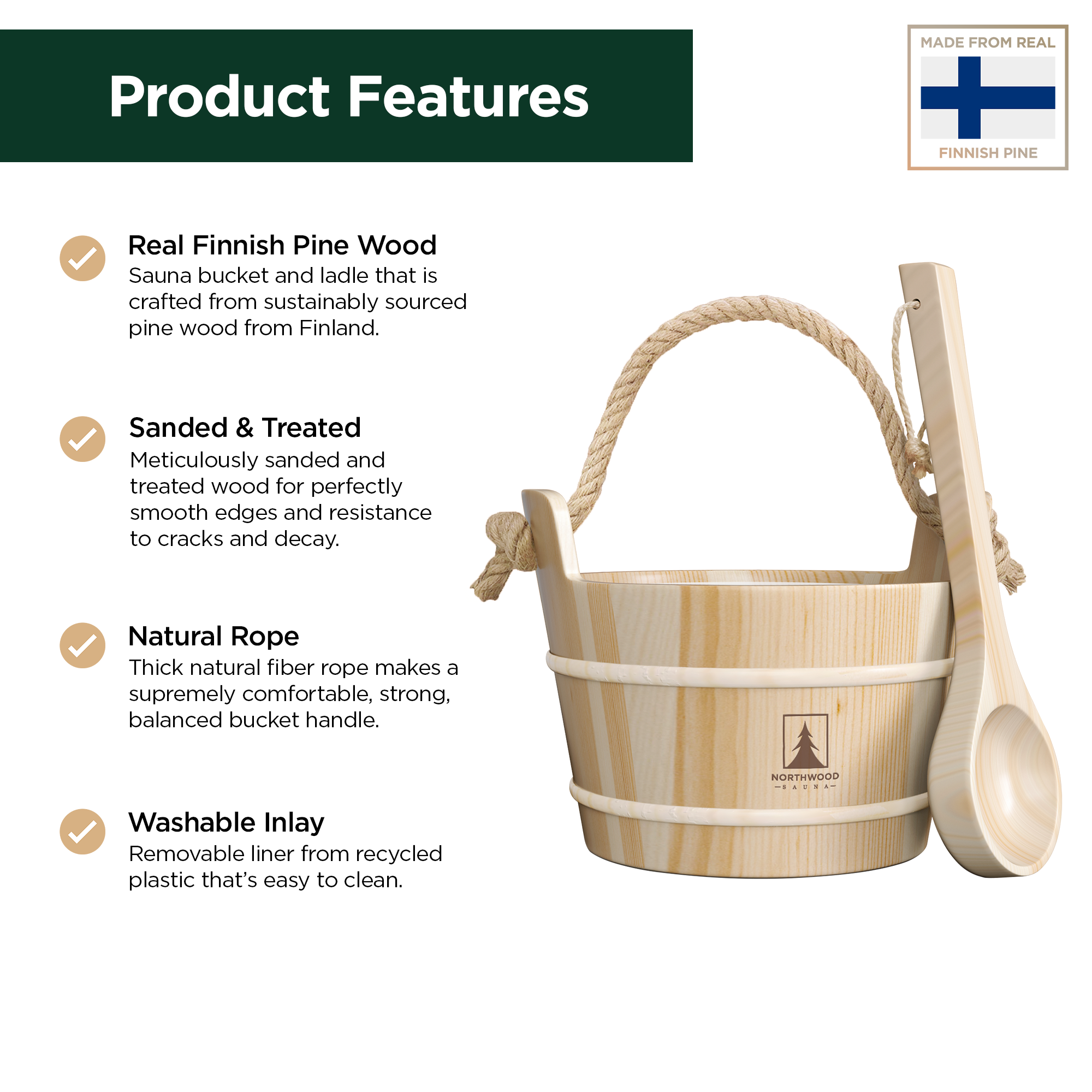 Sauna Bucket & Ladle Set