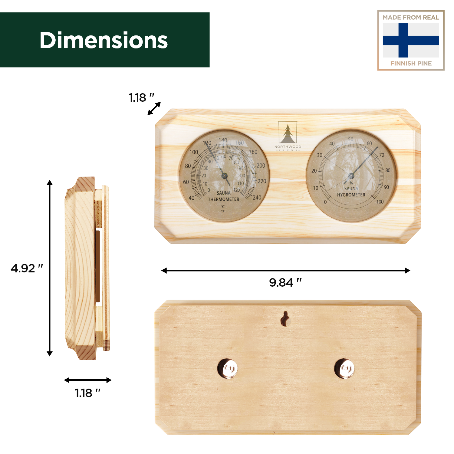 Sauna Thermometer & Hygrometer