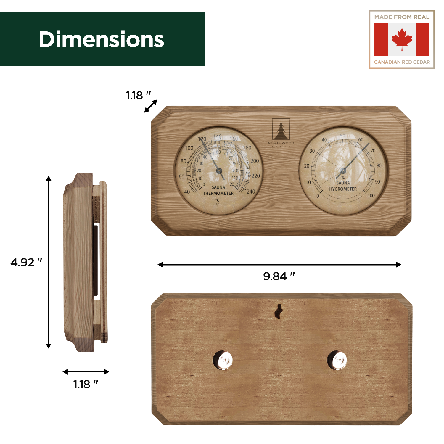 Sauna Thermometer & Hygrometer
