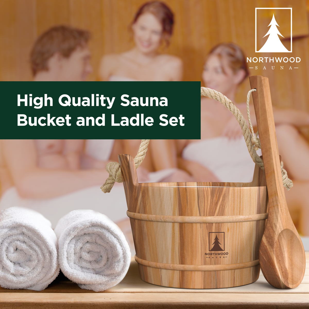 Sauna Accessories Bucket & Ladle | Moonlight Sauna