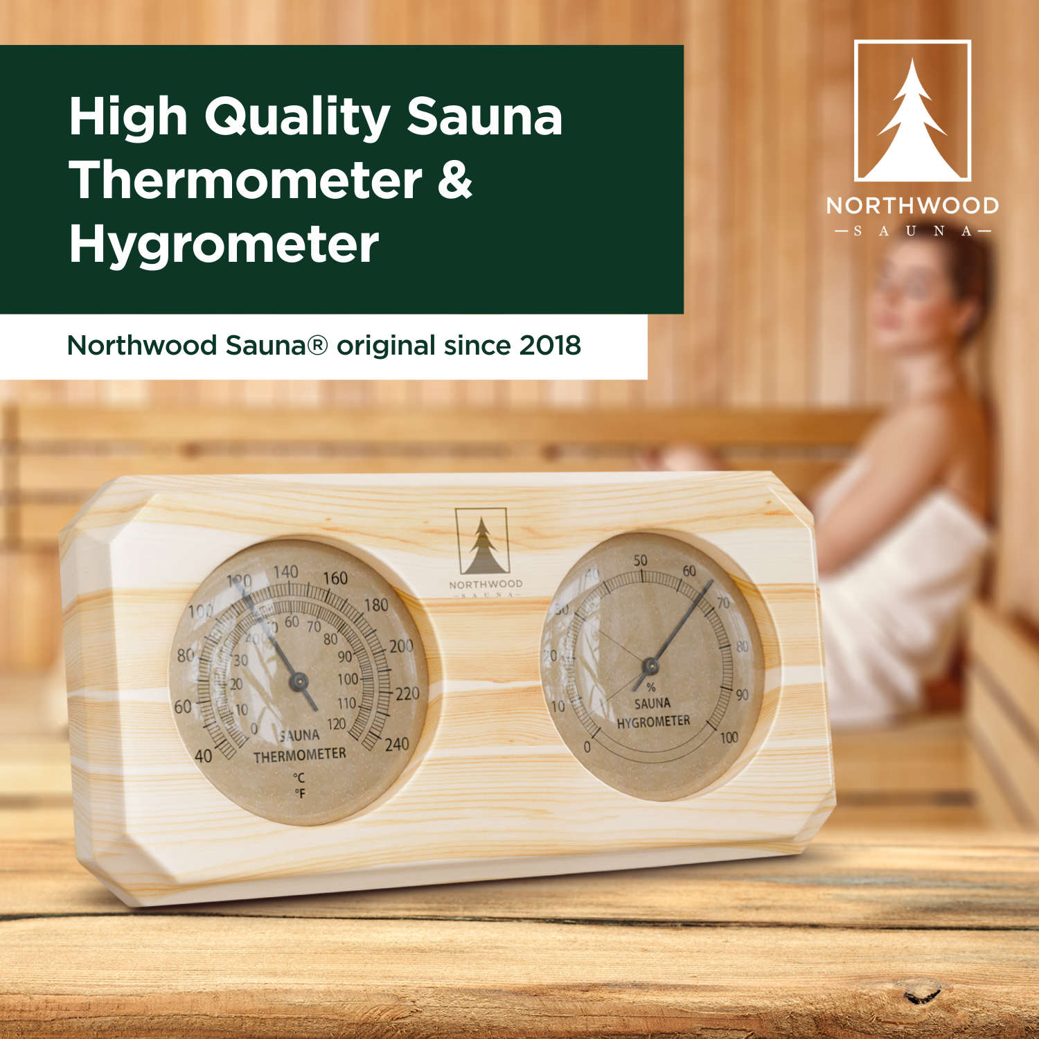 Sauna Thermometer & Hygrometer