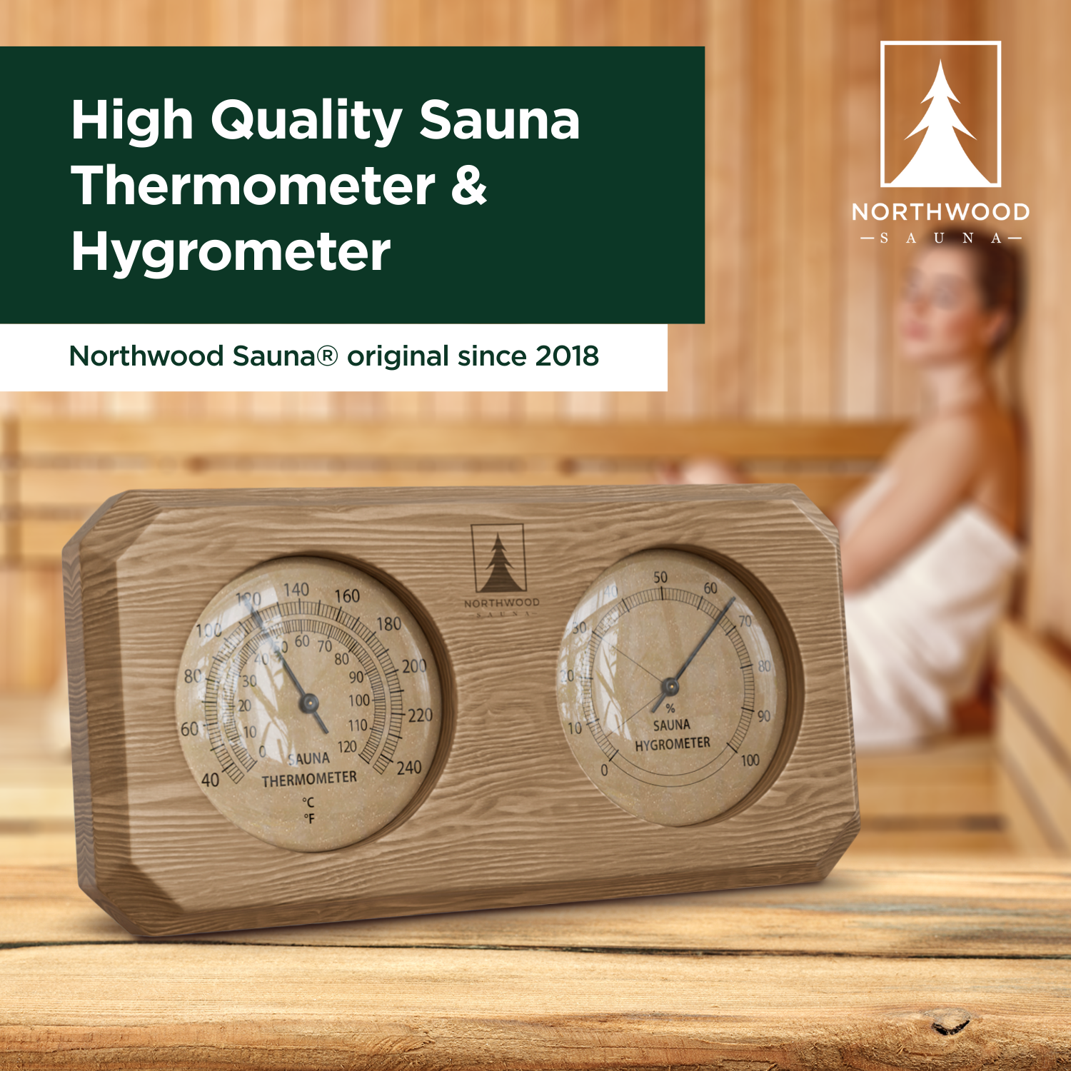 Sauna Thermometer & Hygrometer