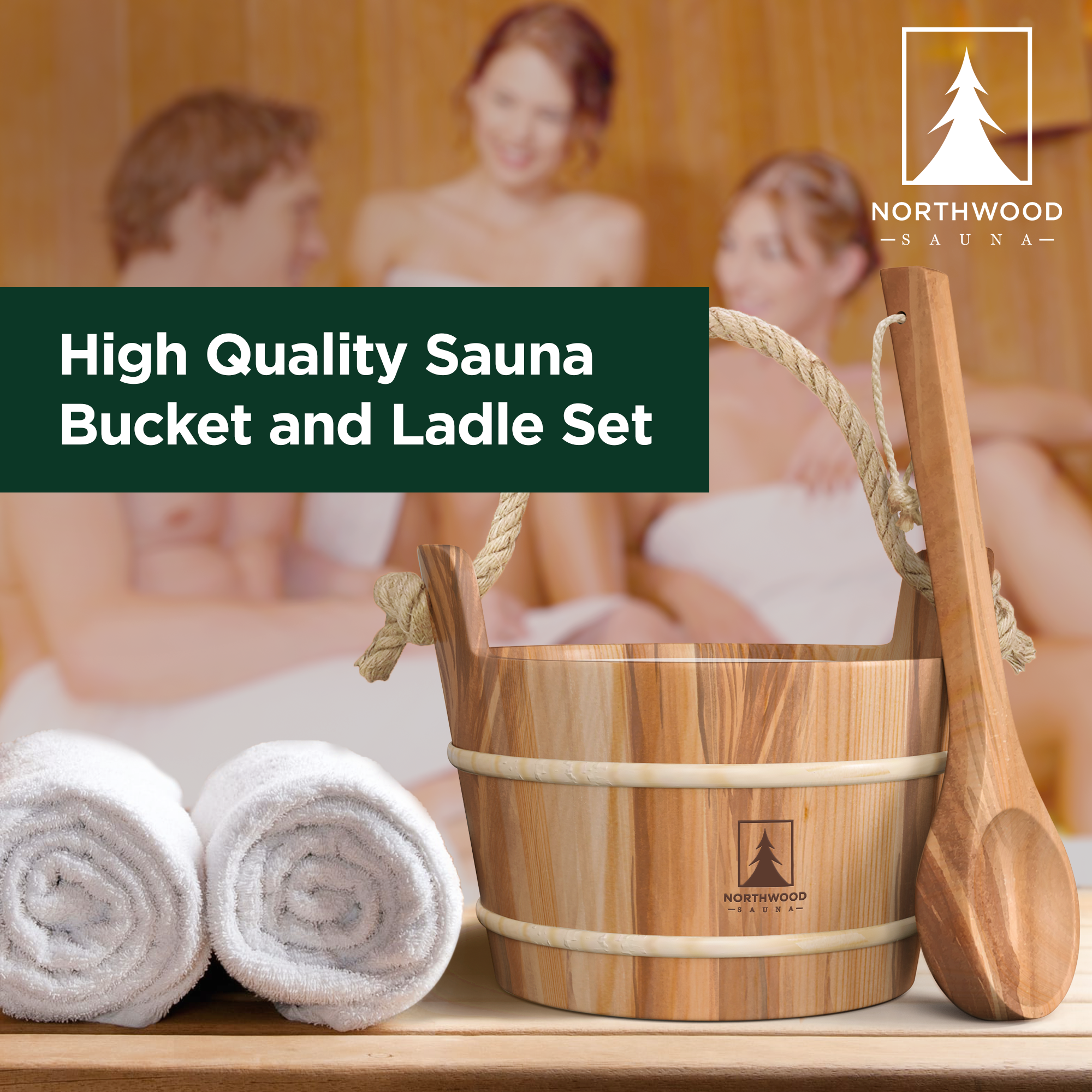 Sauna Bucket & Ladle Set